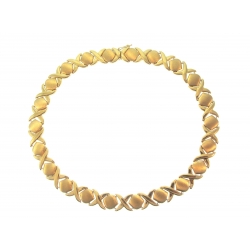 14Kt Yellow Gold Large Satin & Shiny "X" & "O" Necklace (42.30gr)